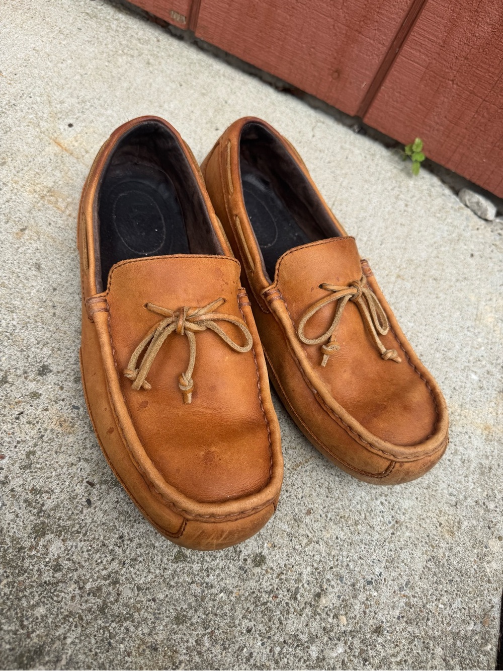 UGG Australia Chester Chestnut Brown Oiled Leather Driving Loafers 11